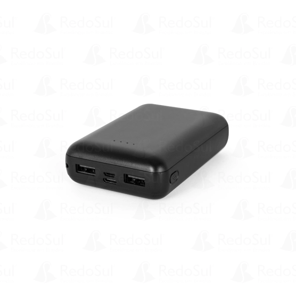 Bateria portátil personalizada em ABS reciclado e capacidade de 10 mil mAh
